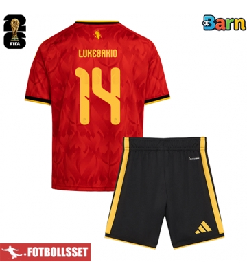 Belgien Dodi Lukebakio #14 Hemmatröja Barn VM 2026 Kortärmad (+ Korta byxor)